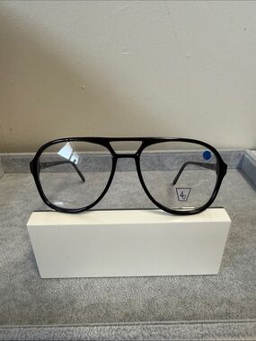 NWOT UM73 Black Plastic Aviator Optical Frames Glasses Eyesize 55/56